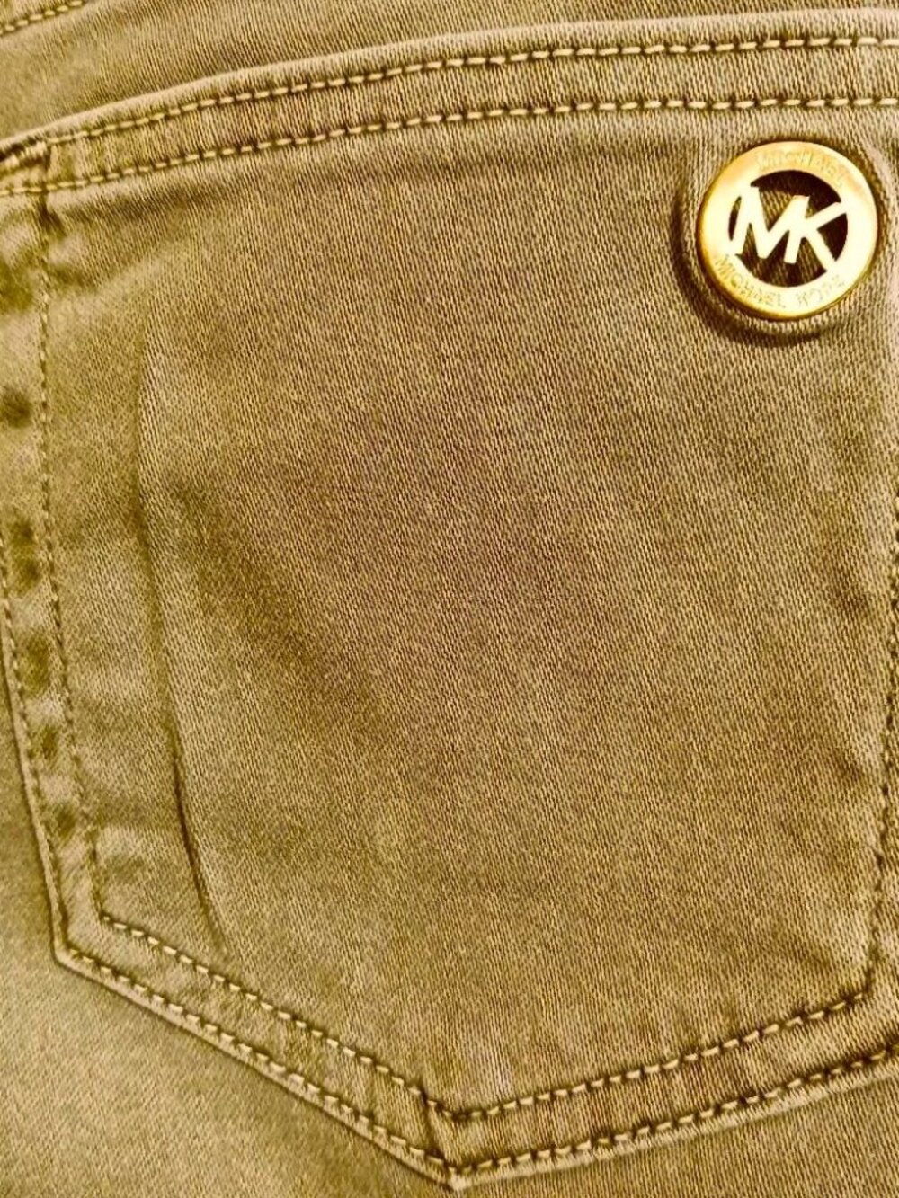 MK Michael Kors Izzy Skinny Olive Safari Khaki Green Jeans Sz 8 Mid rise EUC - Picture 4 of 5